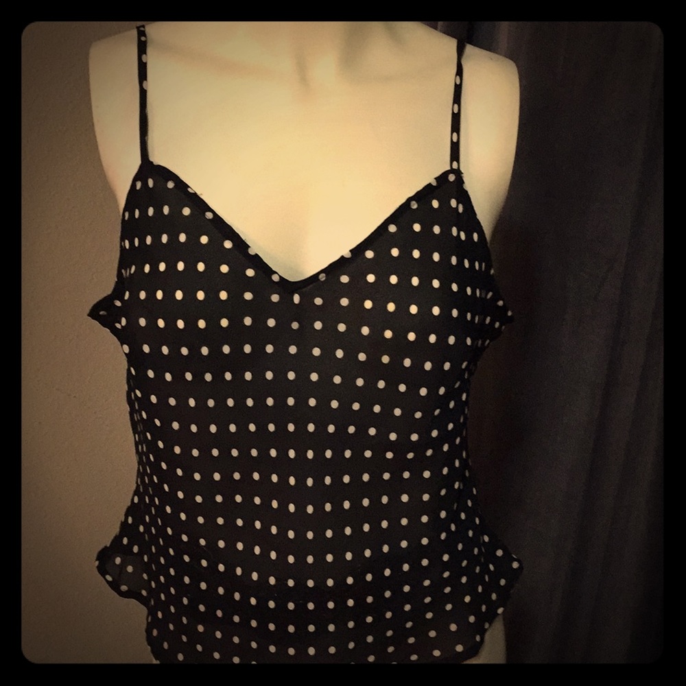 Polka dots tank top sheer sz8